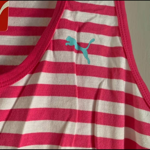 Puma pink /white striped sleeveless shirt - Picture 4 of 4